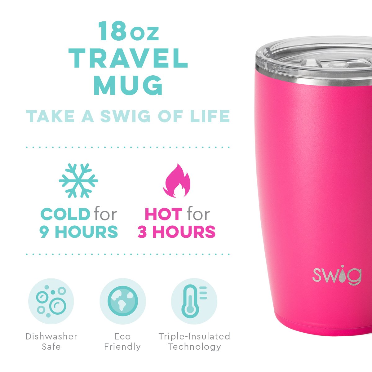 Swig Island Bloom 18 oz. Travel Mug