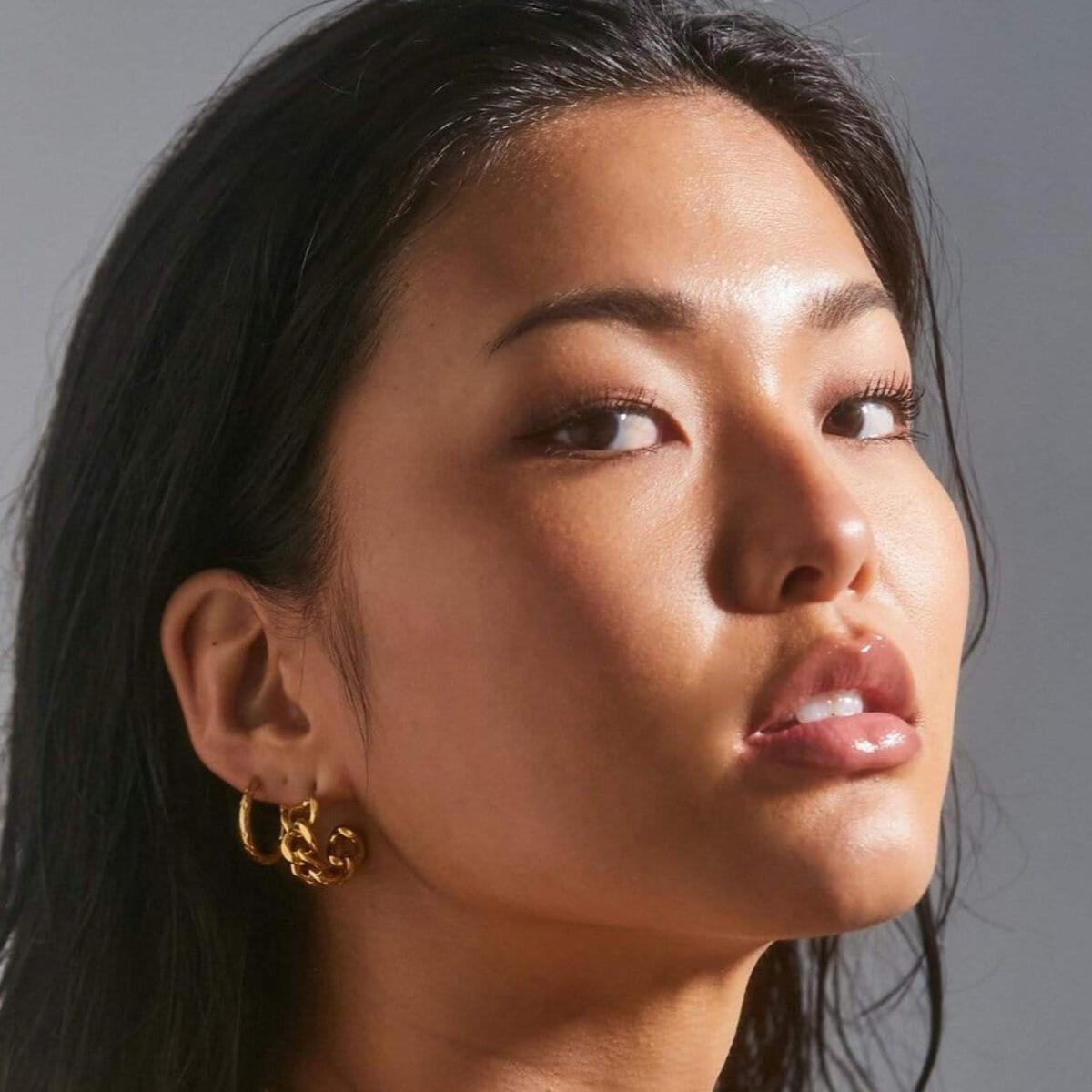 Indah Hammered Mini Hoop Earring