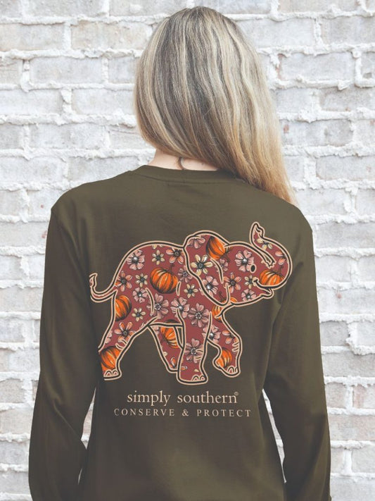 Pumpkin Elephant Track SS Long Sleeve -