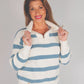 Blue Strip Qrt Zip SS -