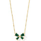 BLAIR BOW SMALL SHORT PENDANT NECKLACE GOLD EMERALD DRUSY