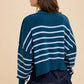 Striped Mock Neck Sweater -