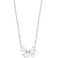 BLAIR BOW SMALL SHORT PENDANT NECKLACE SILVER IRIDESCENT DRUSY