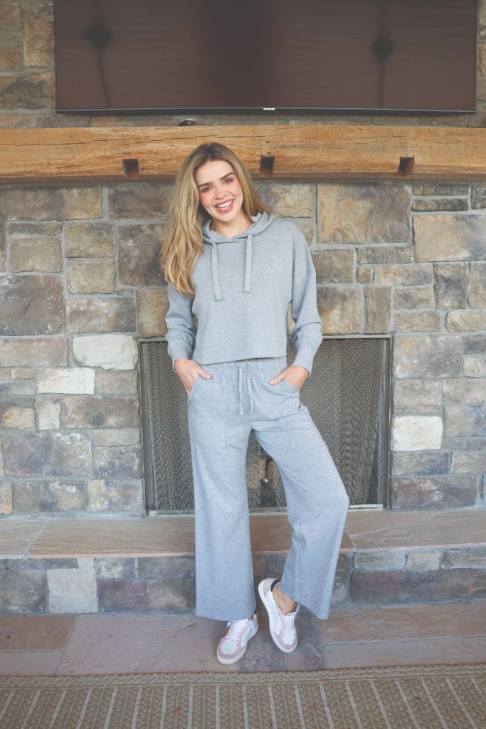 Grey Cropped Hoodie -