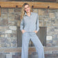 Grey Cropped Quarter Zip Pullover -