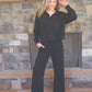 Black Cropped Quarter Zip Pullover -