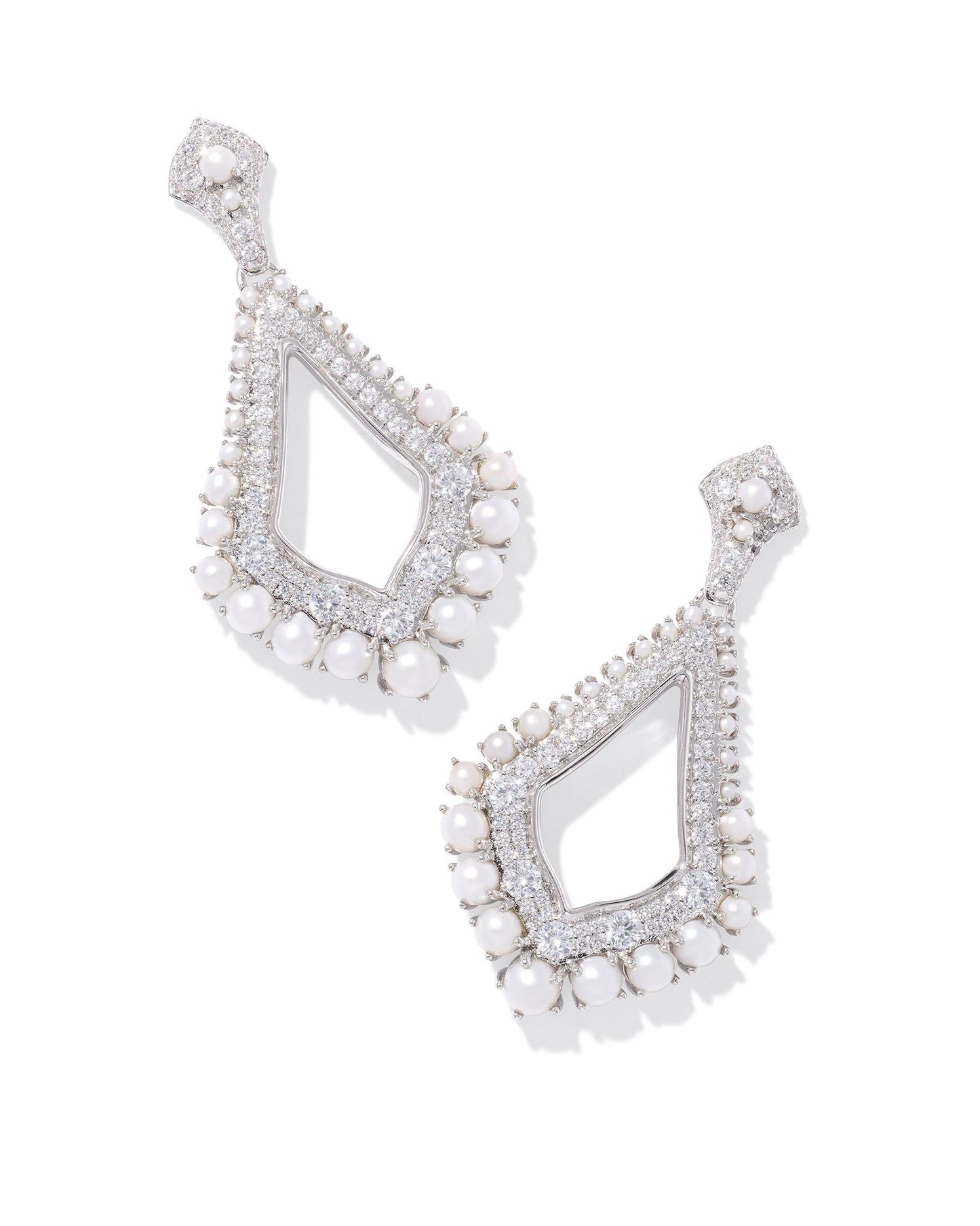 KRISTA STATEMENT EARRINGS SILVER WHITE MIX