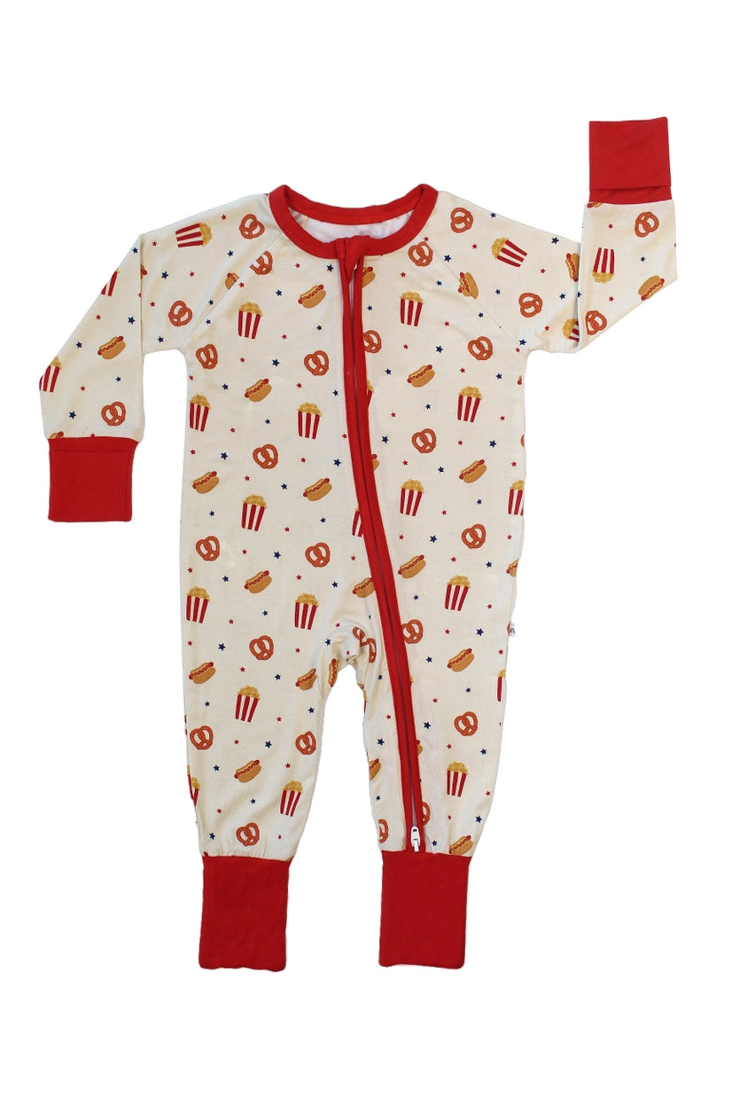 Here For the Snacks Foodie Bamboo Convertible Baby Pajamas