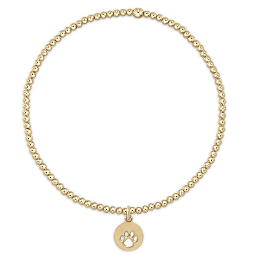 Classic 2mm Gold Bracelet - Paw