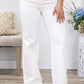 White Braided High Waist Wide Leg -