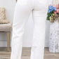 White Braided High Waist Wide Leg -