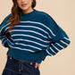 Striped Mock Neck Sweater -