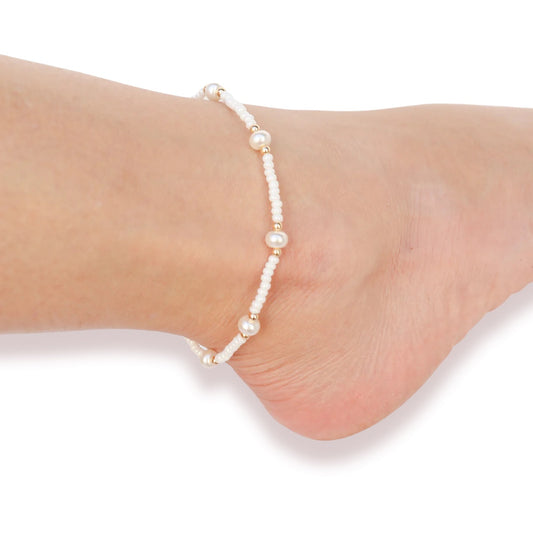 White Pearl Anklet BB Standard Size