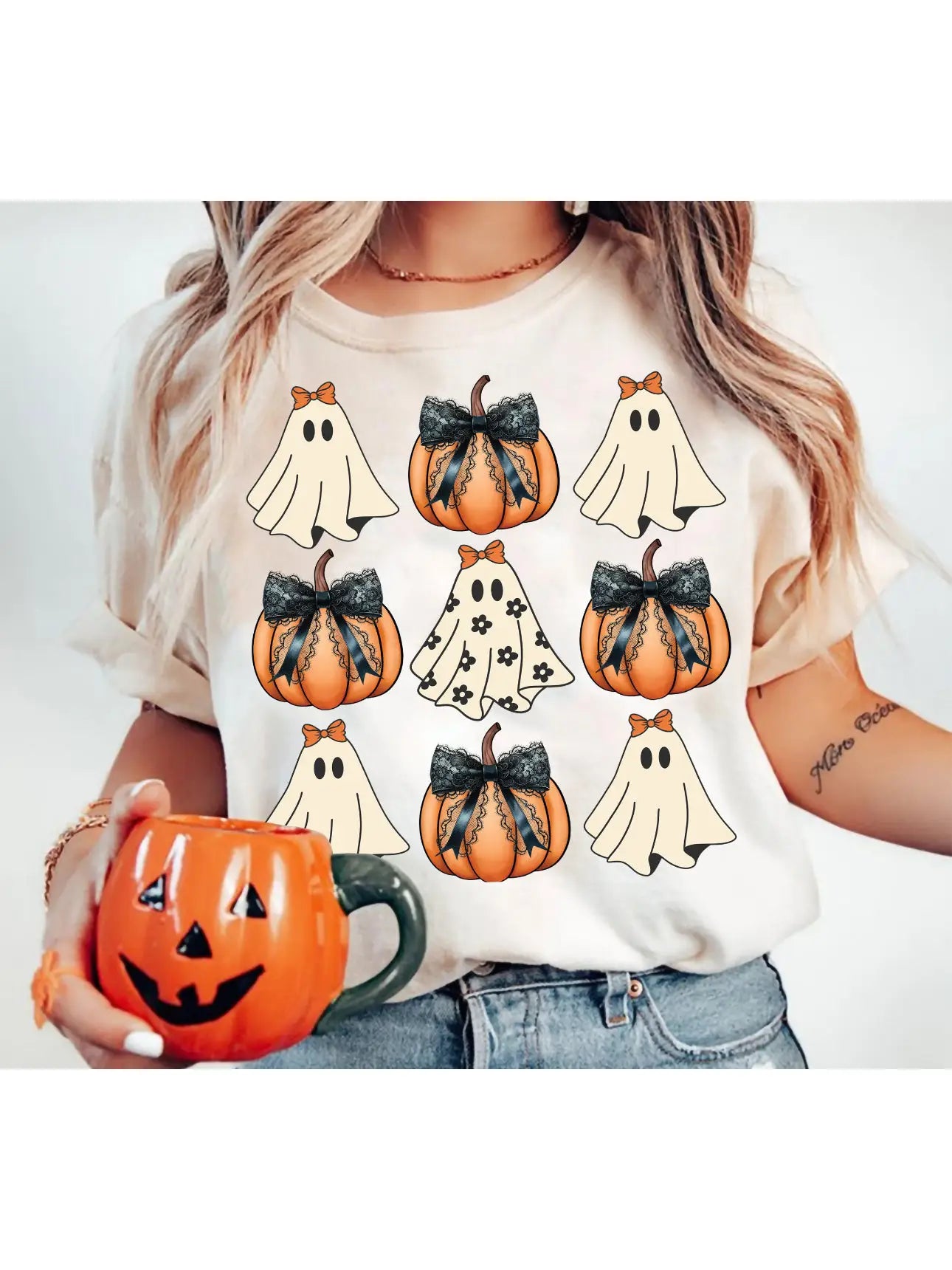 Coquette Ghosts & Pumpkins Tee -