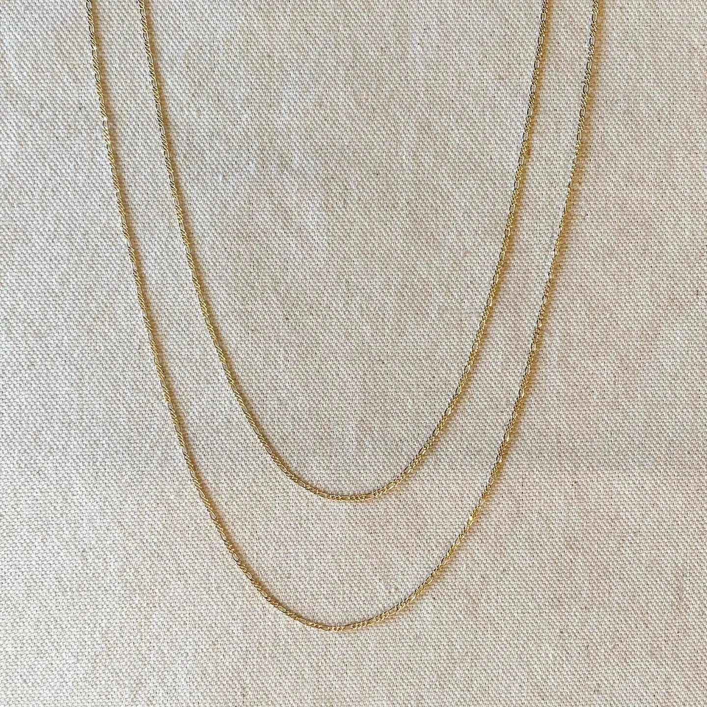 Thin Figaro Chain 18K GF -