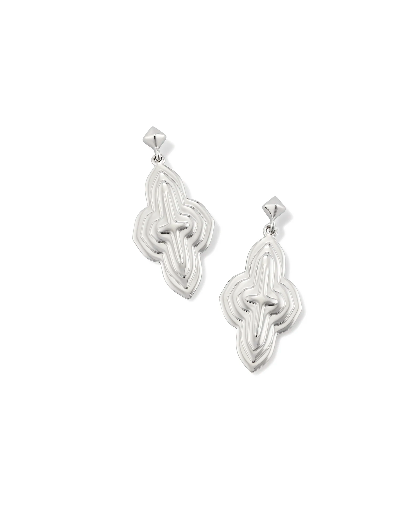 Abbie Metal Drop Earrings Rhodium Metal