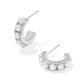 KRISTA HUGGIE EARRINGS SILVER WHITE PEARL