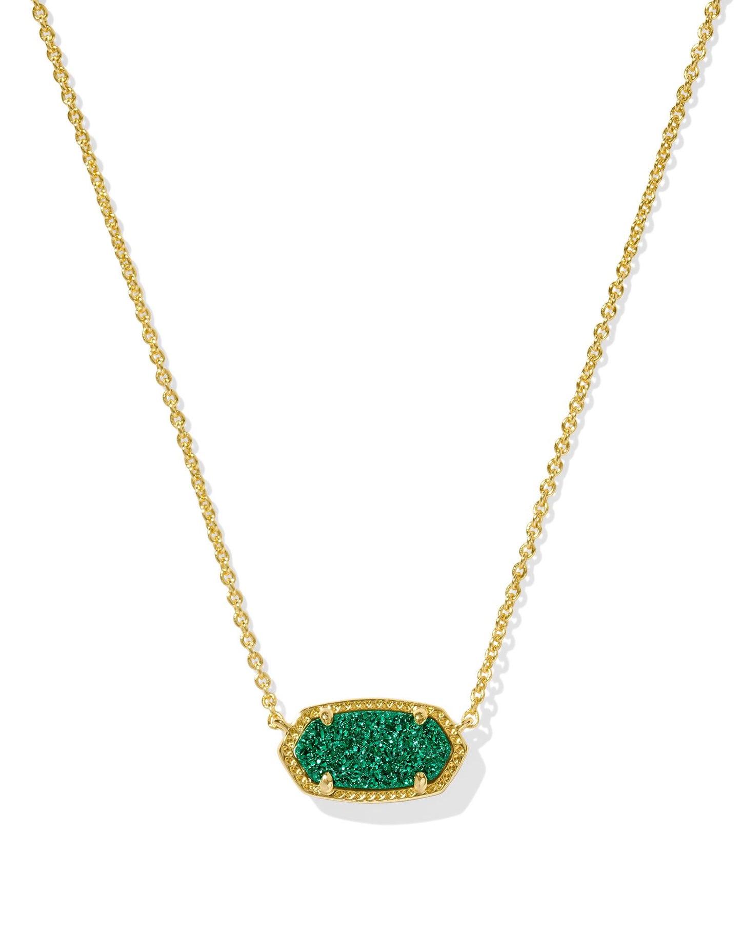 Elisa Gold Bright Green Drusy