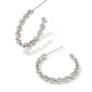 NYDIA HOOP EARRINGS IN SILVER WHITE CRYSTAL