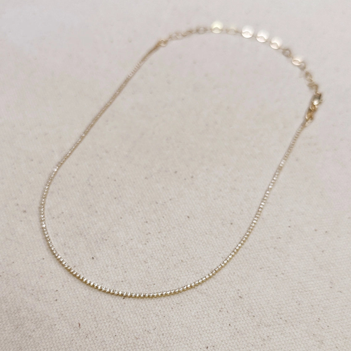 1.2mm Tennis Necklace 18K GF