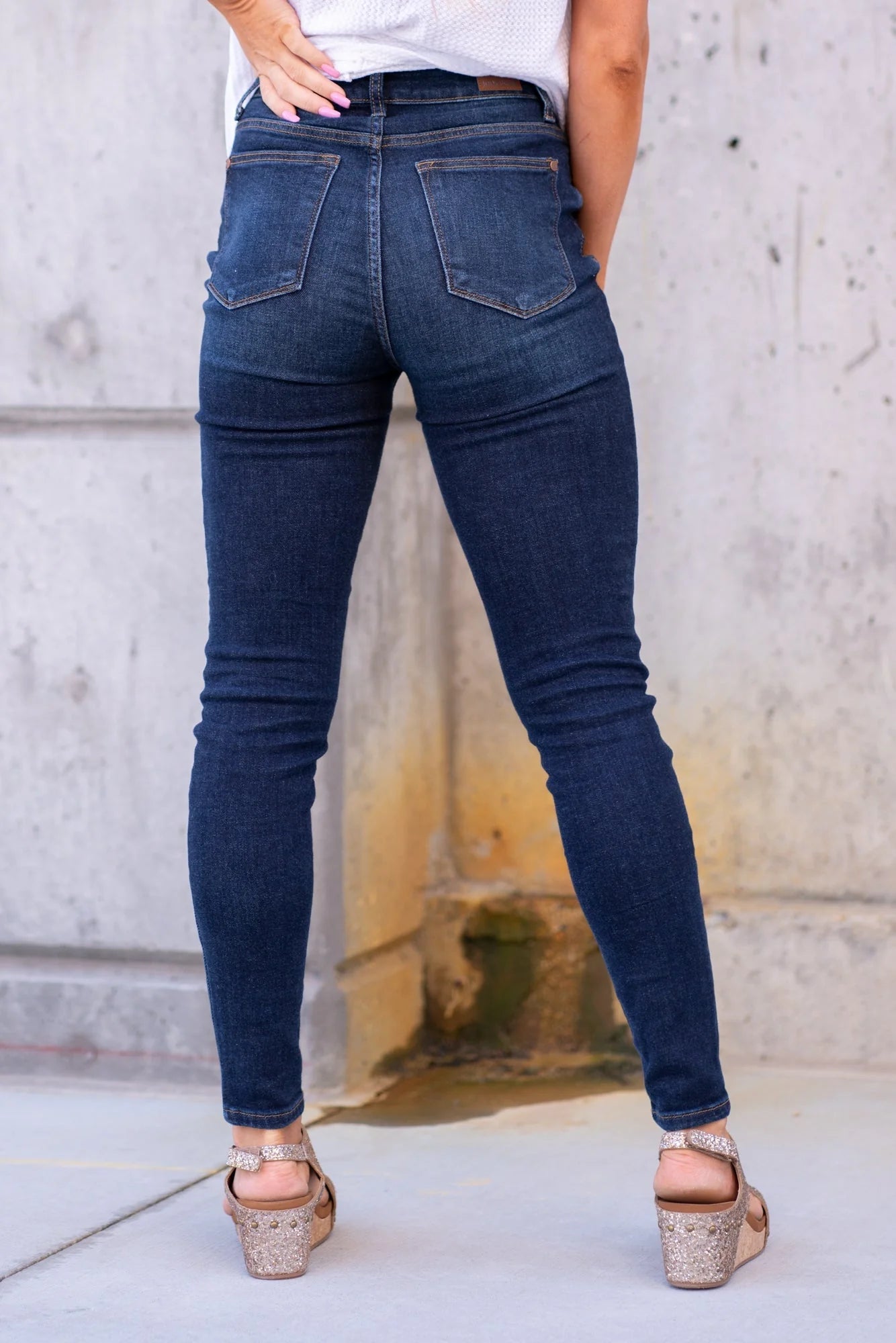 Dark Wash High Waist Skinny Jeans Core Style 82253