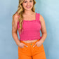 Here We Go Again Pink Scrunch Tank -