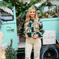 Green Bow Checkered Sweater -