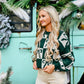 Green Bow Checkered Sweater -