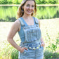 High Waist Destroy Short Overalls -