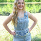 High Waist Destroy Short Overalls -