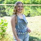 High Waist Destroy Short Overalls -