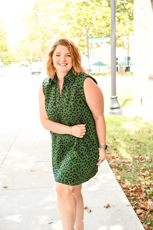 Mollie Green Cheetah Dress -