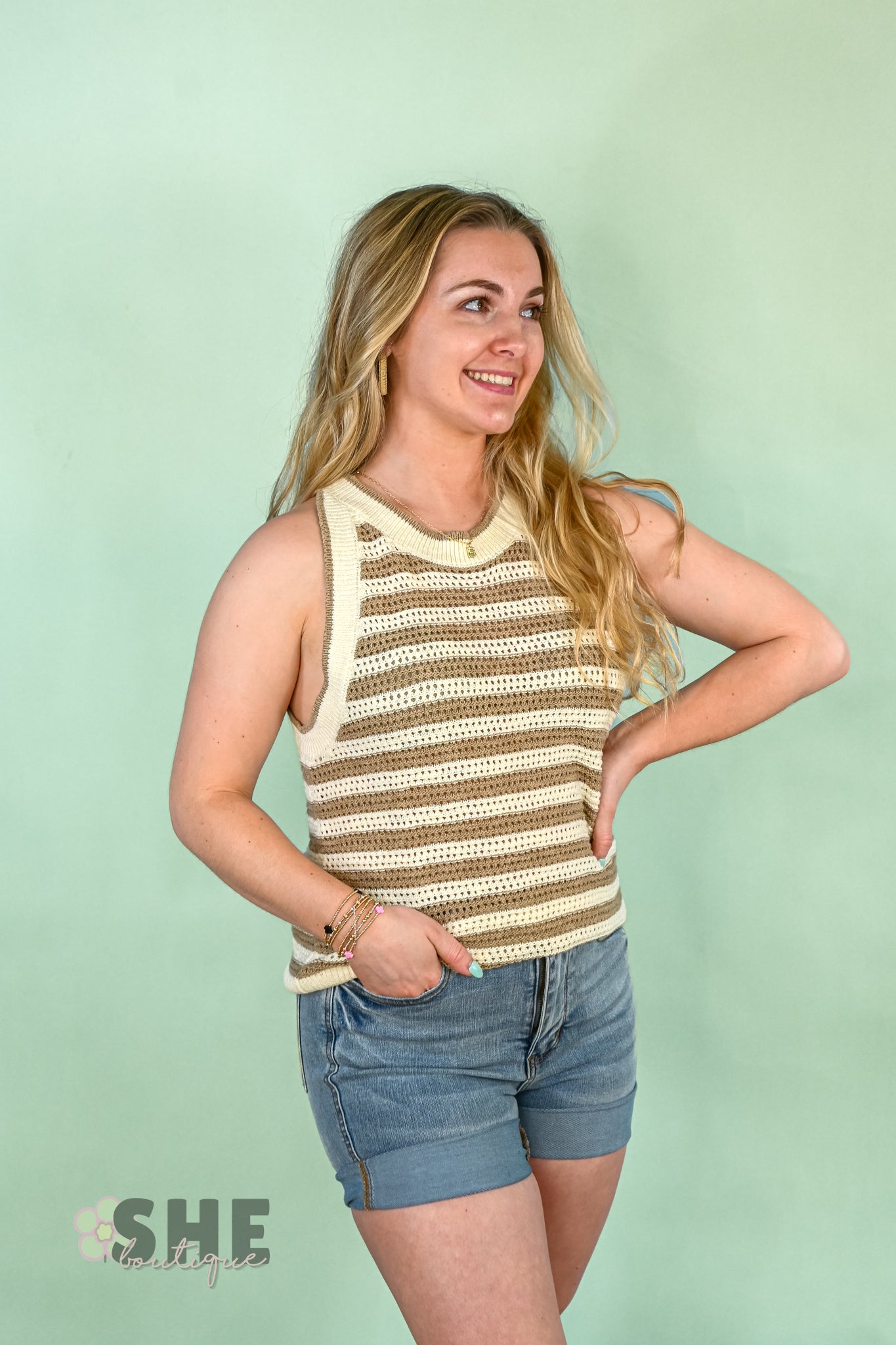 Styles Striped Knit Tank -