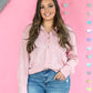 Rippled with Love Button Down - Pink -