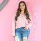 Rippled with Love Button Down - Pink -