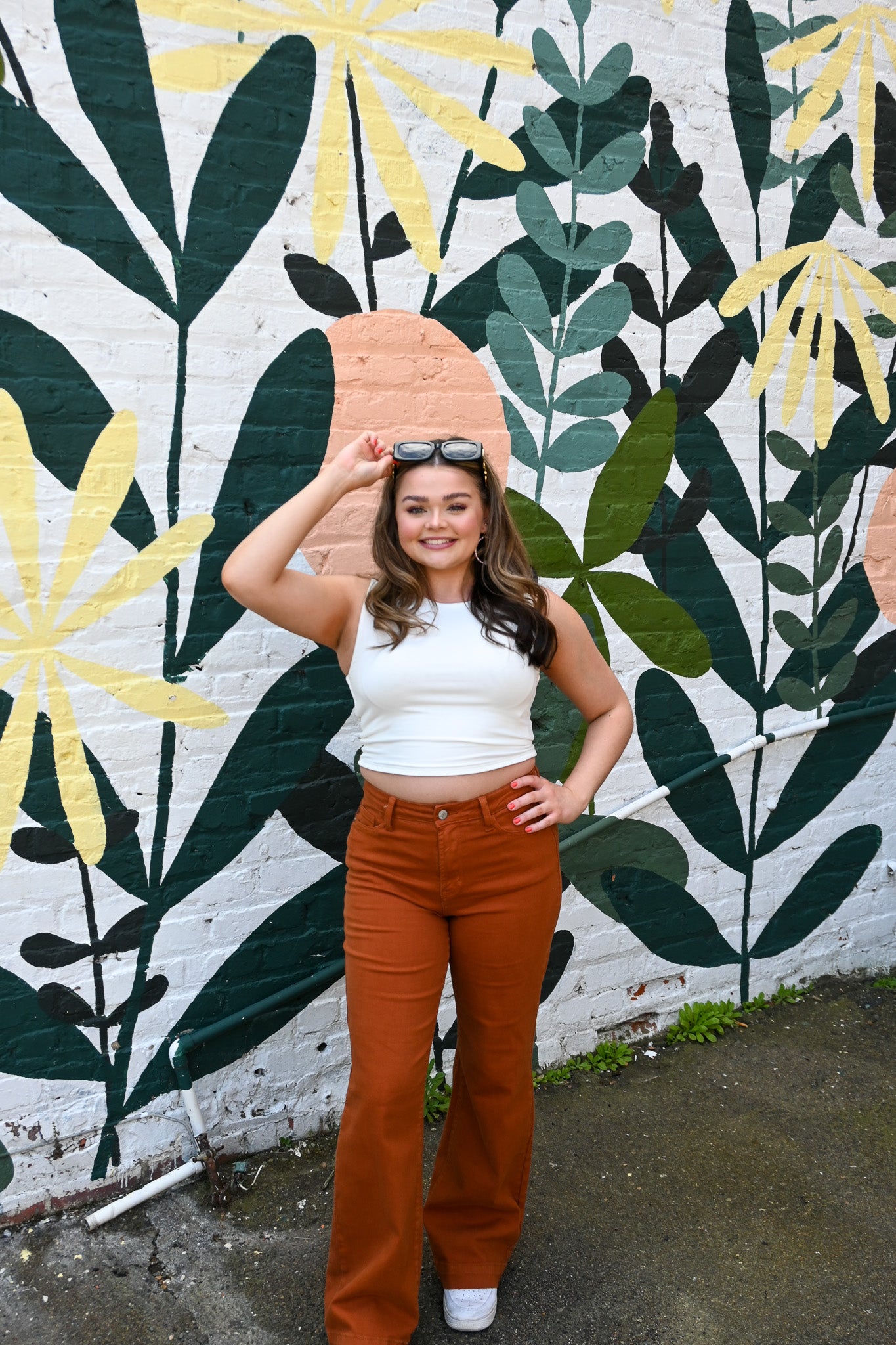 Burnt orange outlet pants outfit