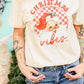 Vintage Santa Red Christmas Vibes Cream Tee