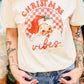 Vintage Santa Red Christmas Vibes Cream Tee