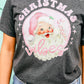 Pink Christmas Vibes Dark Grey Tee -