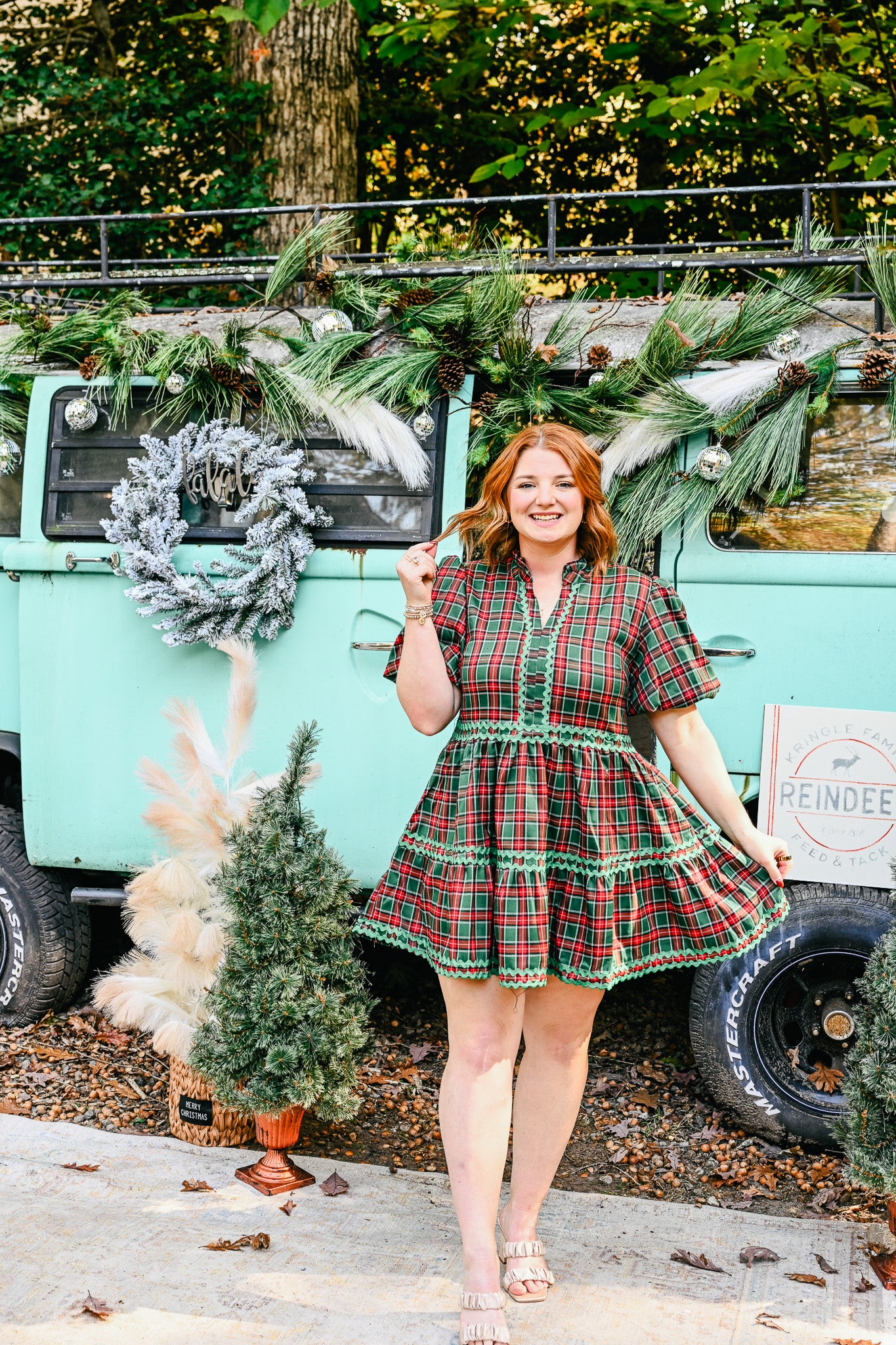 Santas Helper Plaid Dress