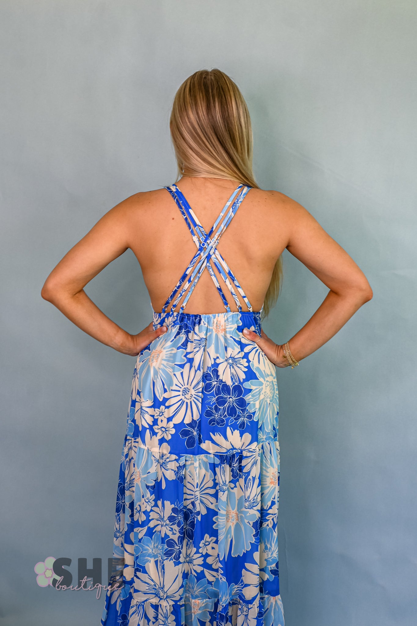 Hawaiian Blue Maxi Dress -