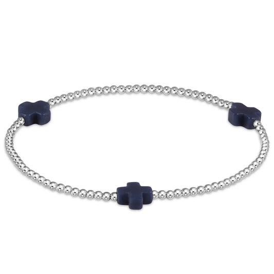 Signature Cross Sterling 3mm Navy