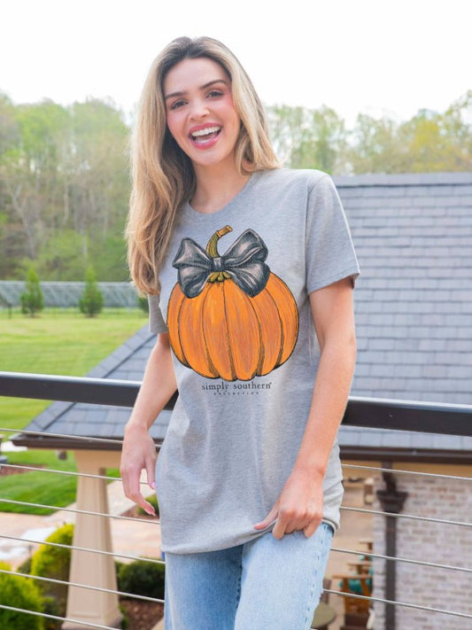 Black Bow Pumpkin SS Tee