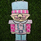 Pink and Teal Nutcracker Door Sign