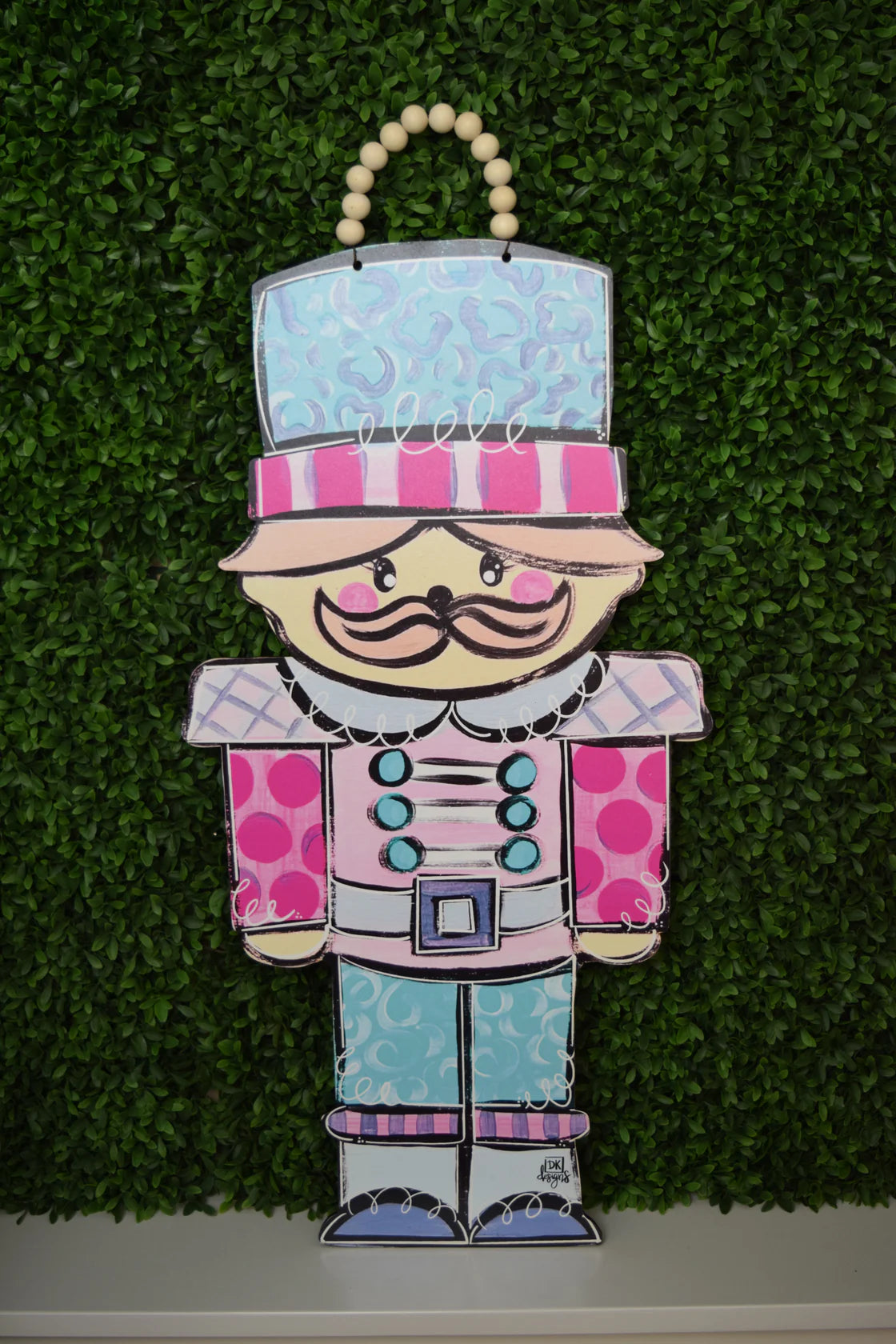 Pink and Teal Nutcracker Door Sign