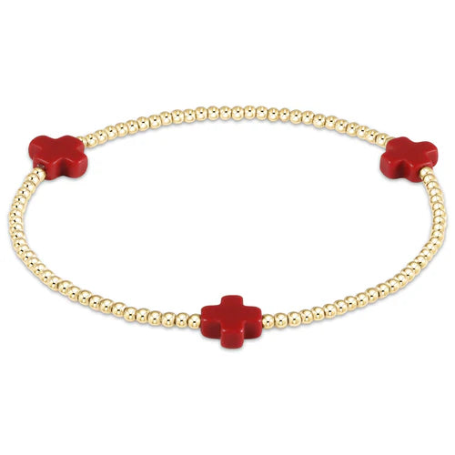 Signature Cross Gold 2mm Red