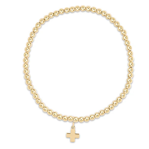 EXTENDS Signature Cross Gold 3mm Bracelet Bead Bracelet