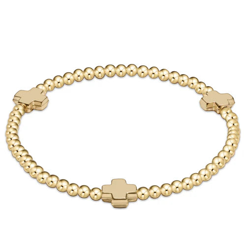 Signature Cross Gold 3mm Bracelet