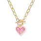 Haisley Heart Enamel Blush Rhod Necklace