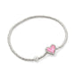 Ari Heart Stretch Bracelet Silver Pink Iridescent Glitter